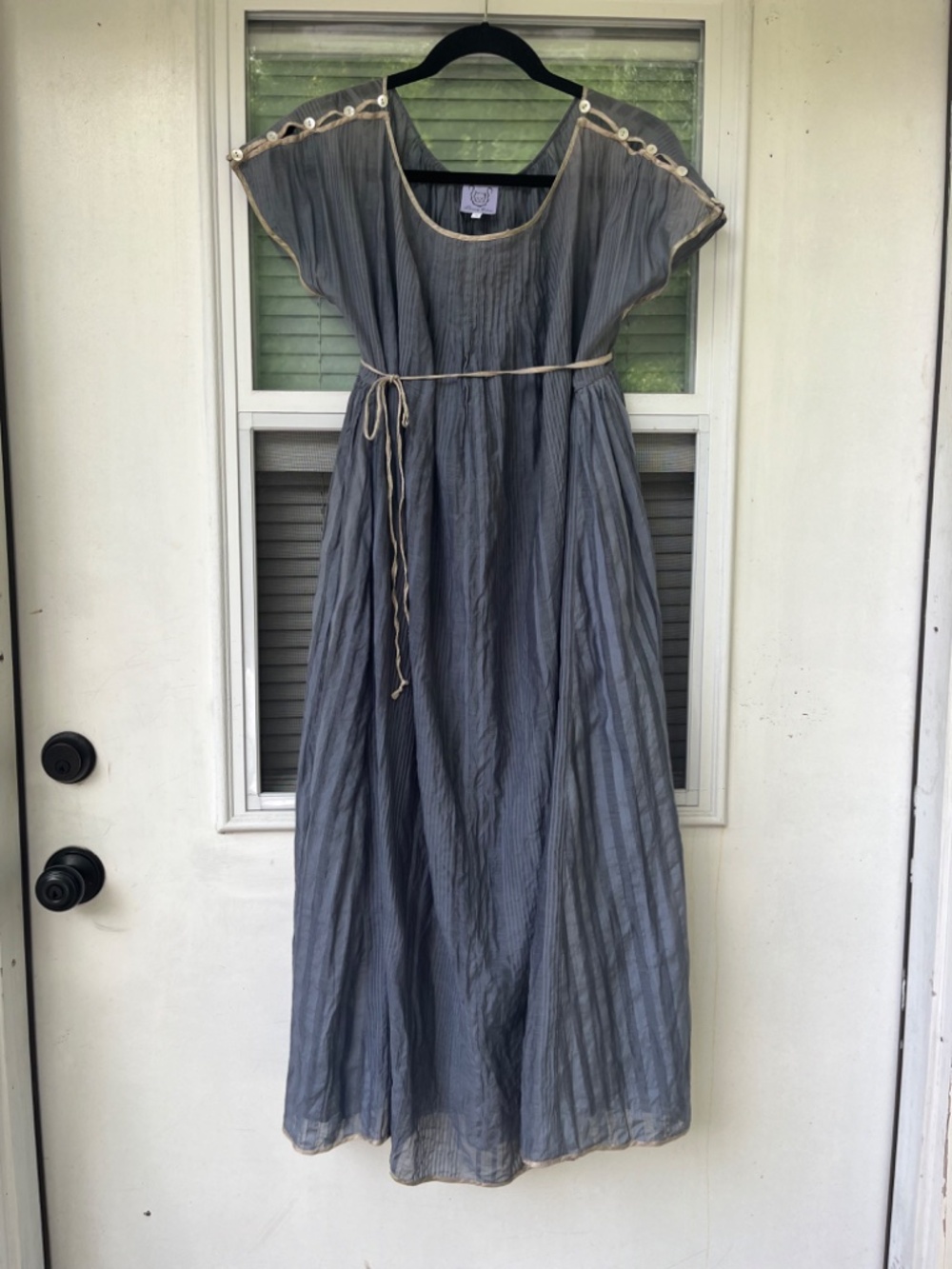 Thierry Colson sheer blue cotton silk blend dress TU size (French for ONE SIZE) - Picture 10 of 10